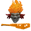 Clown on Fire mit Matchete