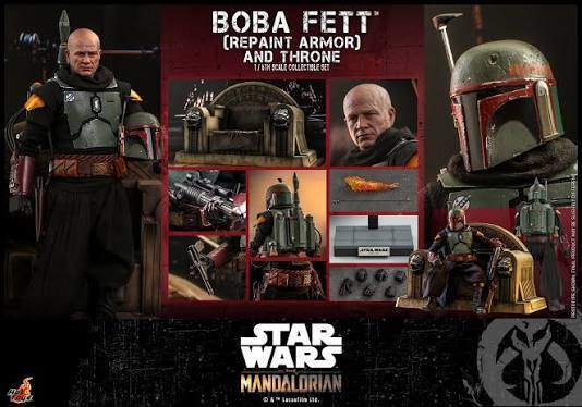 Hot Toys TMS056 Star Wars The Mandalorian Boba Fett and Throne Set