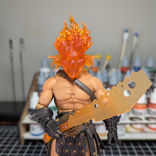 Clown on Fire mit Matchete